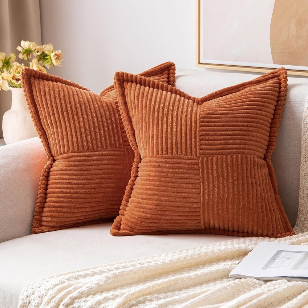 NEW MIULEE Rust Decorative Throw Pillow Covers for Couch Bed Livingroom 20x20 In